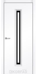 Межкомнатные двери CORNER GLASS-02, PVC Renolit Білий Мат Кристал black